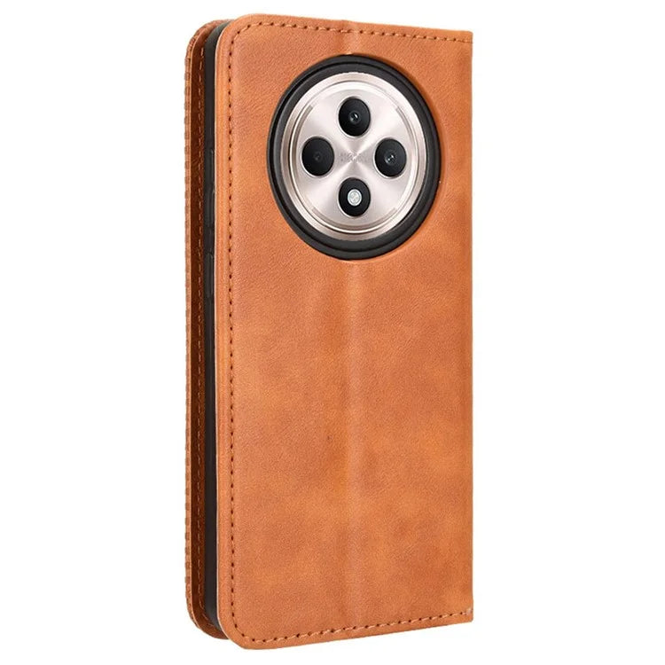 For OPPO Reno12 F 5G / Oppo F27 5G Case Retro PU Leather Wallet Phone Cover Stand
