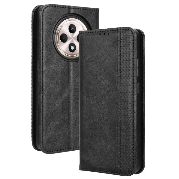 For OPPO Reno12 F 5G / Oppo F27 5G Case Retro PU Leather Wallet Phone Cover Stand
