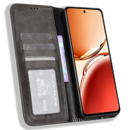 For OPPO Reno12 F 5G / Oppo F27 5G Case Retro PU Leather Wallet Phone Cover Stand