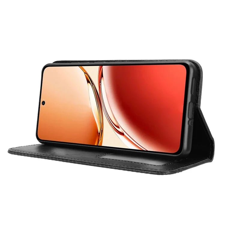 For OPPO Reno12 F 5G / Oppo F27 5G Case Retro PU Leather Wallet Phone Cover Stand