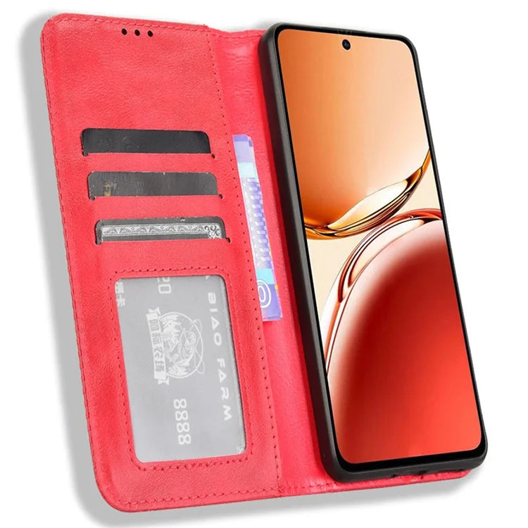 For OPPO Reno12 F 5G / Oppo F27 5G Case Retro PU Leather Wallet Phone Cover Stand