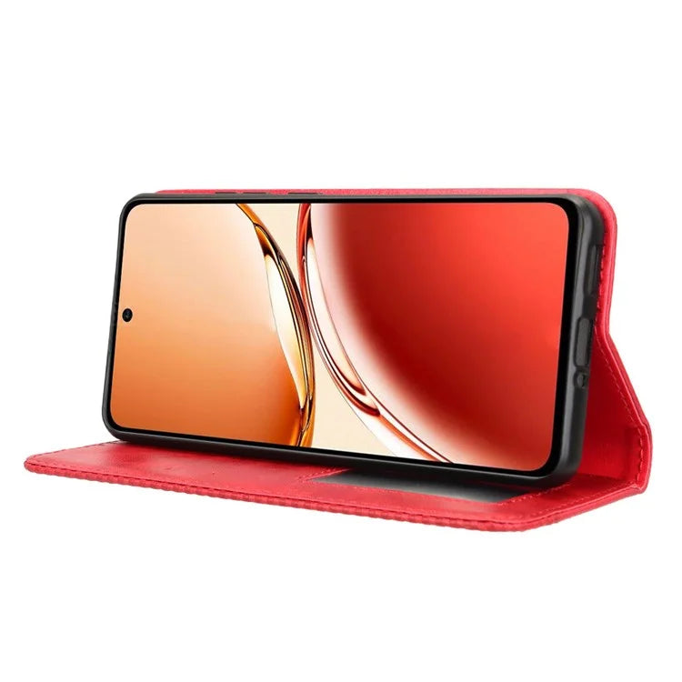 For OPPO Reno12 F 5G / Oppo F27 5G Case Retro PU Leather Wallet Phone Cover Stand