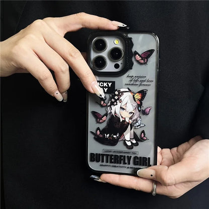 For iPhone 14 Pro Case Cute Pattern PC + TPU Phone Cover Anti-Scratch