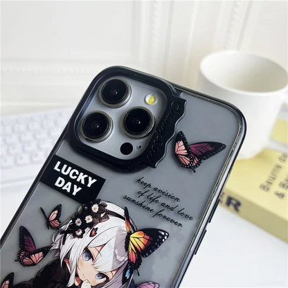 For iPhone 14 Pro Case Cute Pattern PC + TPU Phone Cover Anti-Scratch
