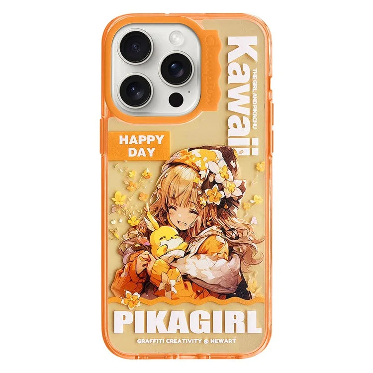For iPhone 15 Pro Case Wave Lens Frame PC + TPU Pattern Mobile Phone Cover