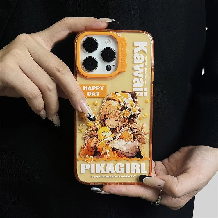 For iPhone 15 Pro Case Wave Lens Frame PC + TPU Pattern Mobile Phone Cover