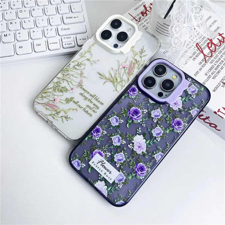 For iPhone 15 Pro Case Wave Lens Frame PC + TPU Pattern Mobile Phone Cover