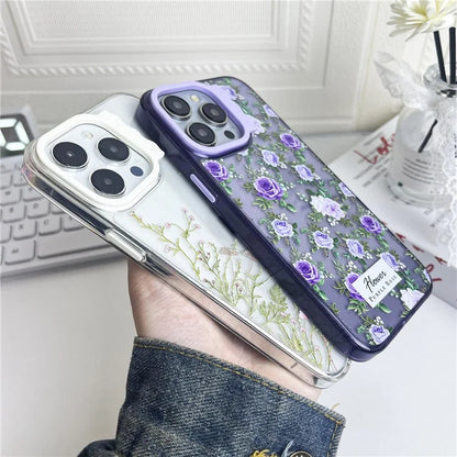 For iPhone 15 Pro Case Wave Lens Frame PC + TPU Pattern Mobile Phone Cover