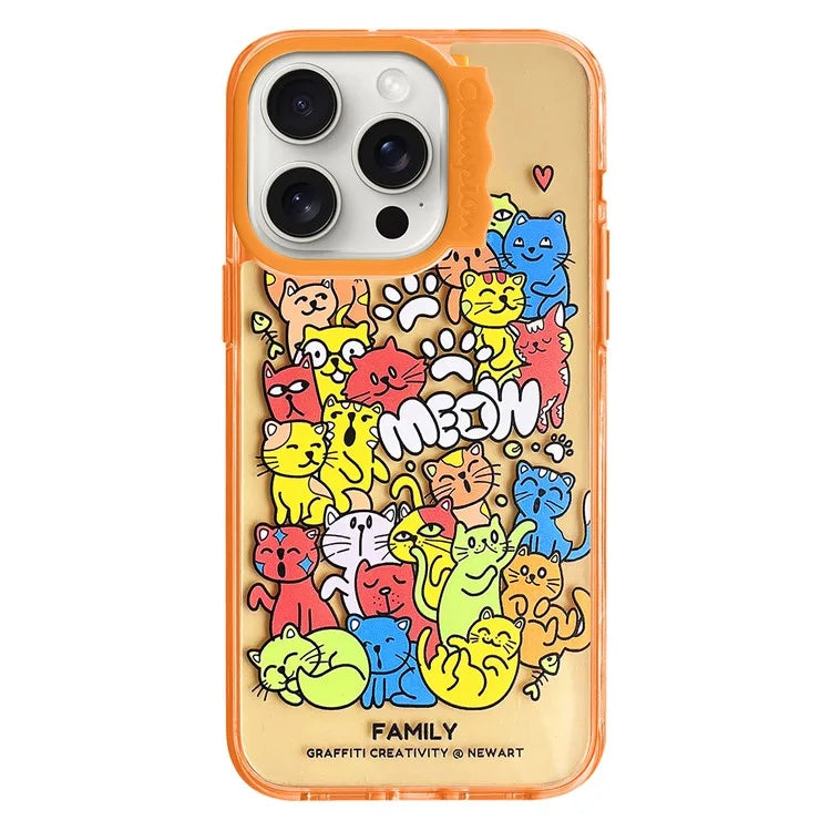 For iPhone 15 Pro Case Wave Lens Frame PC + TPU Pattern Mobile Phone Cover