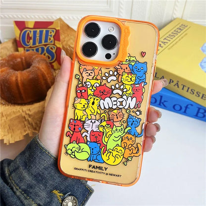 For iPhone 15 Pro Case Wave Lens Frame PC + TPU Pattern Mobile Phone Cover