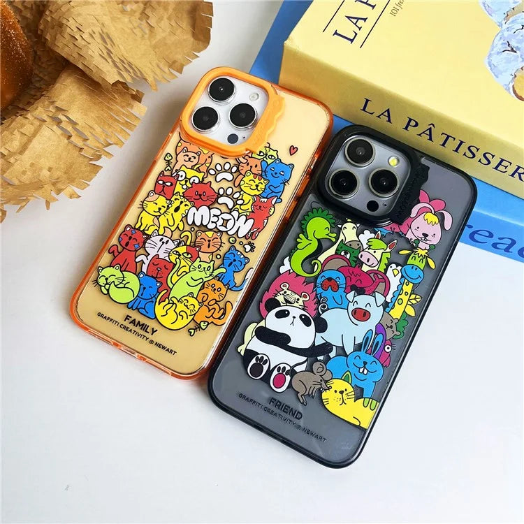 For iPhone 15 Pro Case Wave Lens Frame PC + TPU Pattern Mobile Phone Cover