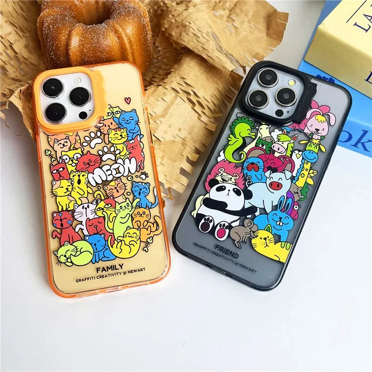 For iPhone 15 Pro Case Wave Lens Frame PC + TPU Pattern Mobile Phone Cover
