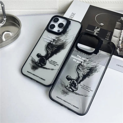 For iPhone 14 Pro Max Case Pattern PC + TPU Shockproof Protective Phone Cover