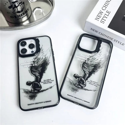 For iPhone 14 Pro Max Case Pattern PC + TPU Shockproof Protective Phone Cover