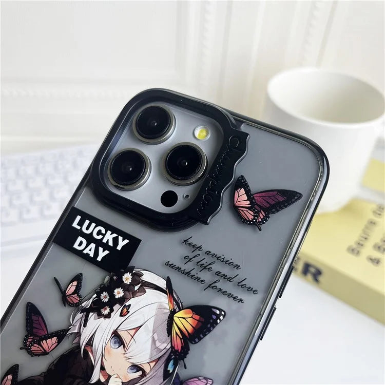 For iPhone 14 Pro Max Case Pattern PC + TPU Shockproof Protective Phone Cover