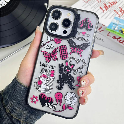 For iPhone 14 Pro Max Case Pattern PC + TPU Shockproof Protective Phone Cover