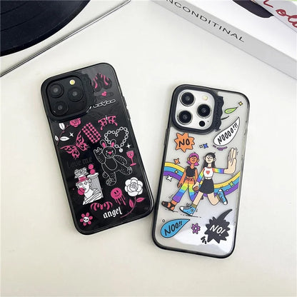 For iPhone 14 Pro Max Case Pattern PC + TPU Shockproof Protective Phone Cover