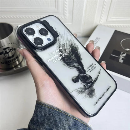 For iPhone 15 Pro Max Case PC + TPU Pattern Printing Phone Cover Scratch-Resistant