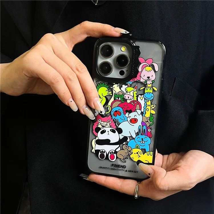 For iPhone 15 Pro Max Case PC + TPU Pattern Printing Phone Cover Scratch-Resistant