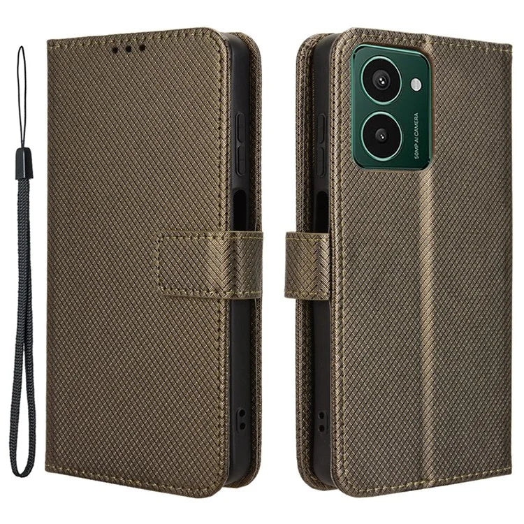 For HMD Pulse  /  Pulse Pro  /  Pulse+ Case PU Leather Diamond Texture Protective Phone Cover