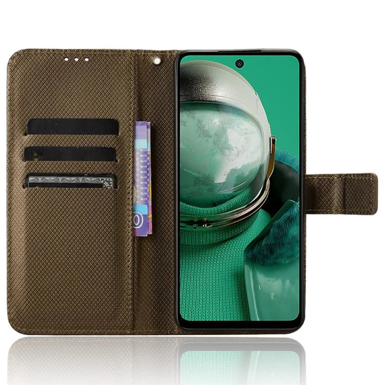 For HMD Pulse  /  Pulse Pro  /  Pulse+ Case PU Leather Diamond Texture Protective Phone Cover