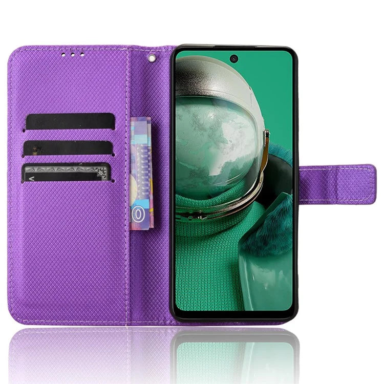 For HMD Pulse  /  Pulse Pro  /  Pulse+ Case PU Leather Diamond Texture Protective Phone Cover
