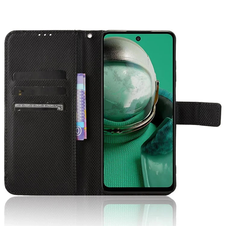 For HMD Pulse  /  Pulse Pro  /  Pulse+ Case PU Leather Diamond Texture Protective Phone Cover