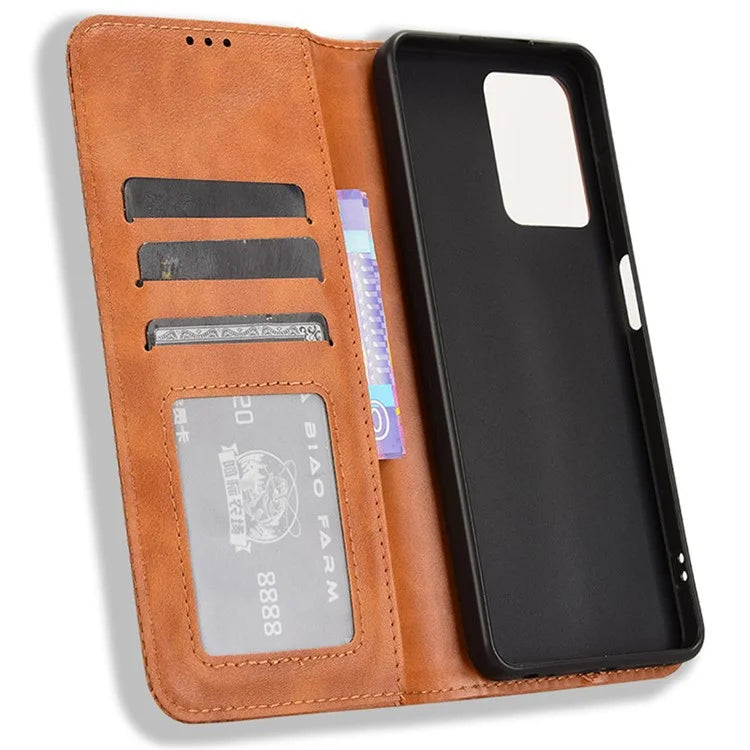 For HMD Pulse  /  Pulse Pro  /  Pulse+ Case Retro PU Leather Wallet Phone Cover Stand