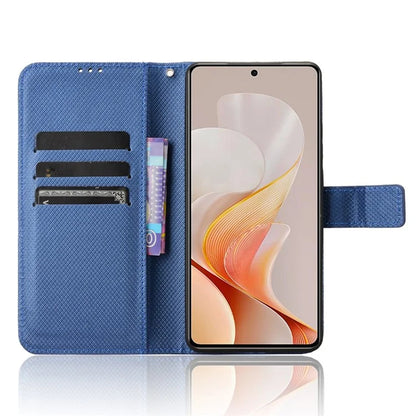 For vivo S19 5G Case PU Leather Diamond Texture Protective Phone Cover