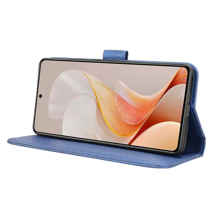 For vivo S19 5G Case PU Leather Diamond Texture Protective Phone Cover