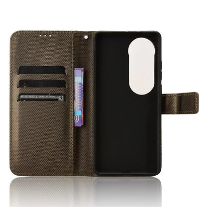 For vivo S19 5G Case PU Leather Diamond Texture Protective Phone Cover