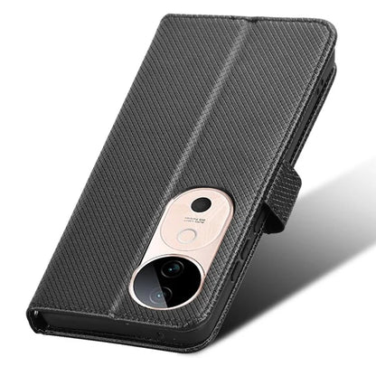 For vivo S19 5G Case PU Leather Diamond Texture Protective Phone Cover