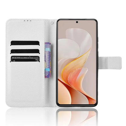 For vivo S19 5G Case PU Leather Diamond Texture Protective Phone Cover