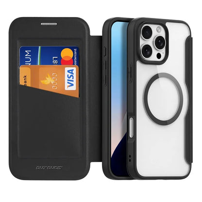 DUX DUCIS Skin X Pro for iPhone 16 Pro Leather Case Compatible with MagSafe Card Holder Phone Cover