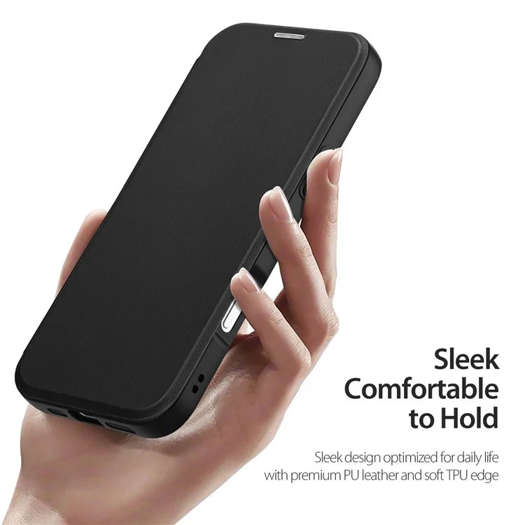 DUX DUCIS Skin X Pro for iPhone 16 Pro Leather Case Compatible with MagSafe Card Holder Phone Cover
