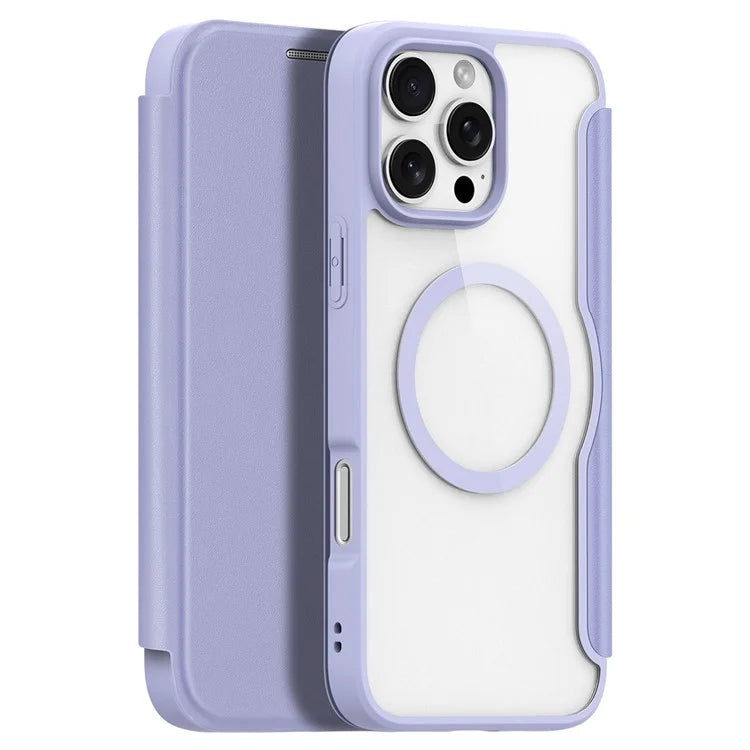 DUX DUCIS Skin X Pro for iPhone 16 Pro Leather Case Compatible with MagSafe Card Holder Phone Cover