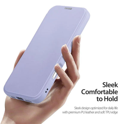 DUX DUCIS Skin X Pro for iPhone 16 Pro Leather Case Compatible with MagSafe Card Holder Phone Cover