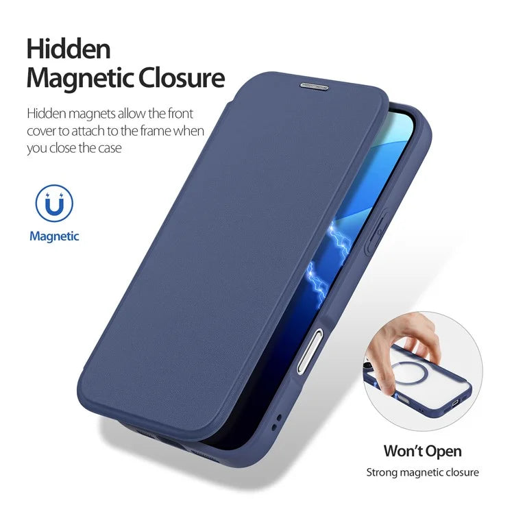 DUX DUCIS Skin X Pro for iPhone 16 Pro Leather Case Compatible with MagSafe Card Holder Phone Cover