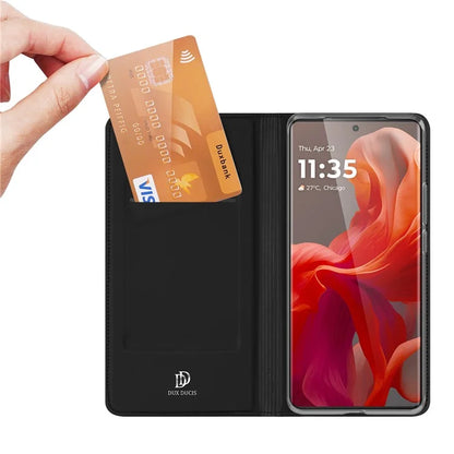 DUX DUCIS Skin Pro Series For Motorola Moto G85 5G / S50 Neo 5G Leather Case with Card Slot Stand