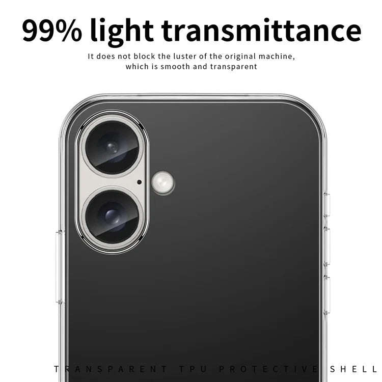 MOFI For iPhone 16 Plus Case Anti-scratch Transparent Soft TPU Phone Cover