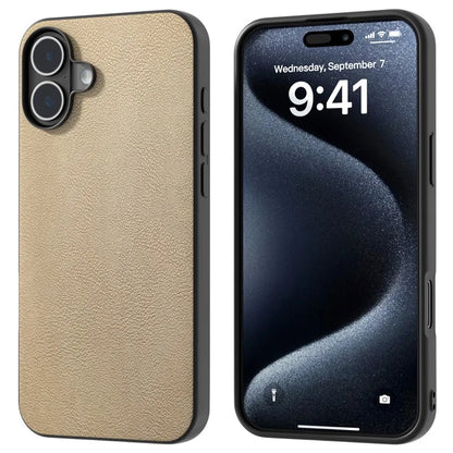 For iPhone 16 Plus Case Anti-Drop PU Leather Coated TPU+PC Phone Cover