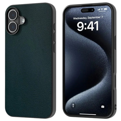 For iPhone 16 Plus Case Anti-Drop PU Leather Coated TPU+PC Phone Cover