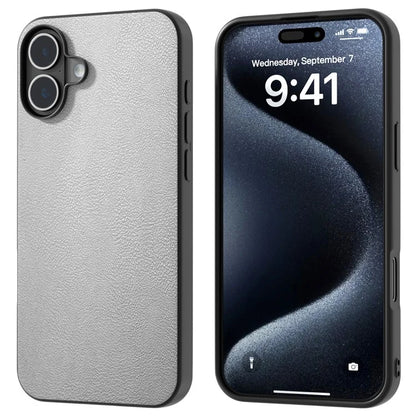 For iPhone 16 Plus Case Anti-Drop PU Leather Coated TPU+PC Phone Cover