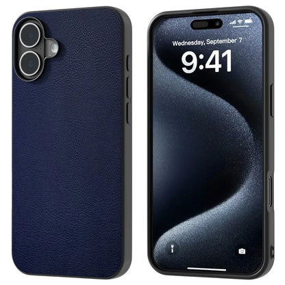 For iPhone 16 Plus Case Anti-Drop PU Leather Coated TPU+PC Phone Cover