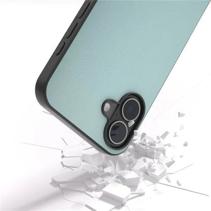 For iPhone 16 Plus Case Anti-Drop PU Leather Coated TPU+PC Phone Cover