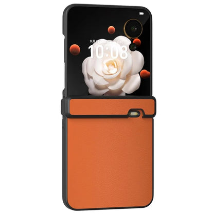 For Honor Magic V Flip 5G Case Hinge Protection PU Leather+PC Phone Cover