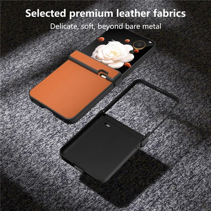 For Honor Magic V Flip 5G Case Hinge Protection PU Leather+PC Phone Cover