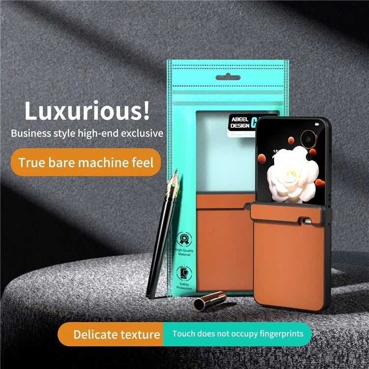 For Honor Magic V Flip 5G Case Hinge Protection PU Leather+PC Phone Cover