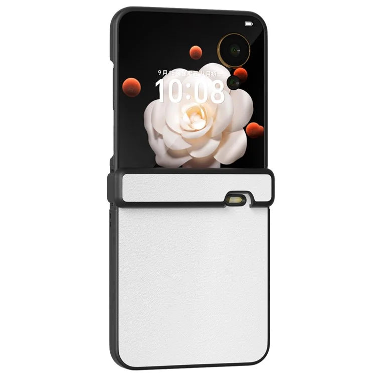 For Honor Magic V Flip 5G Case Hinge Protection PU Leather+PC Phone Cover