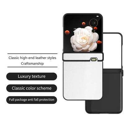 For Honor Magic V Flip 5G Case Hinge Protection PU Leather+PC Phone Cover